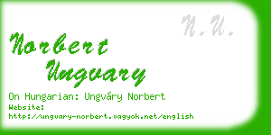 norbert ungvary business card