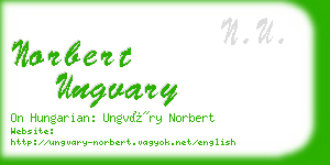 norbert ungvary business card